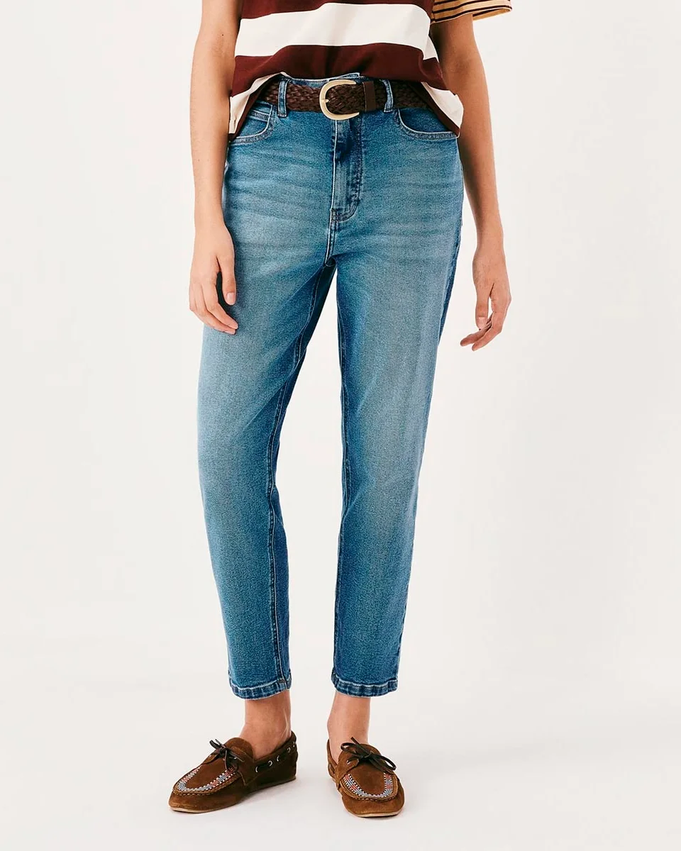 Hering calca jeans feminina reta cintura alta — AZUL (foto 1)