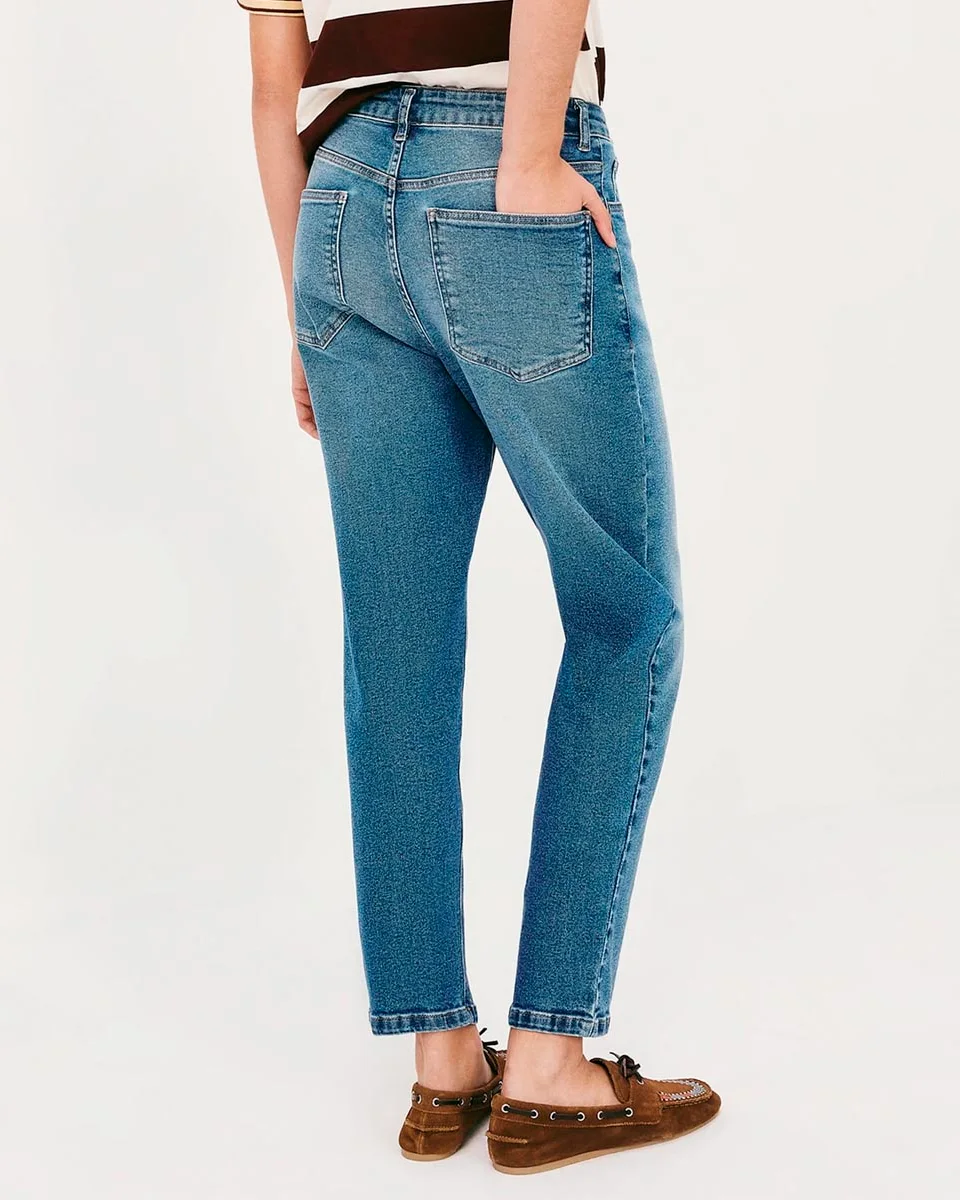 Hering calca jeans feminina reta cintura alta — AZUL (foto 3)