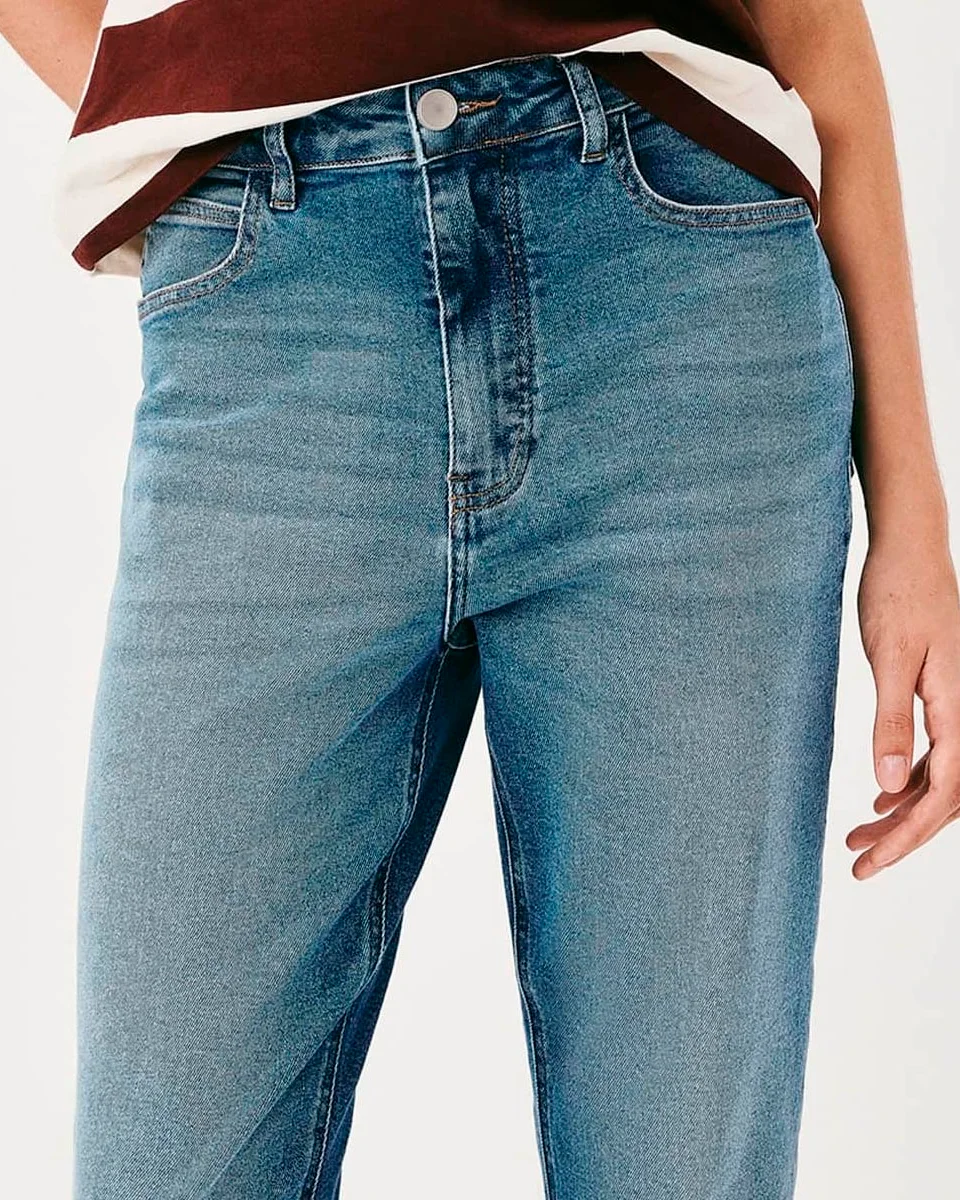 Hering calca jeans feminina reta cintura alta — AZUL (foto 2)