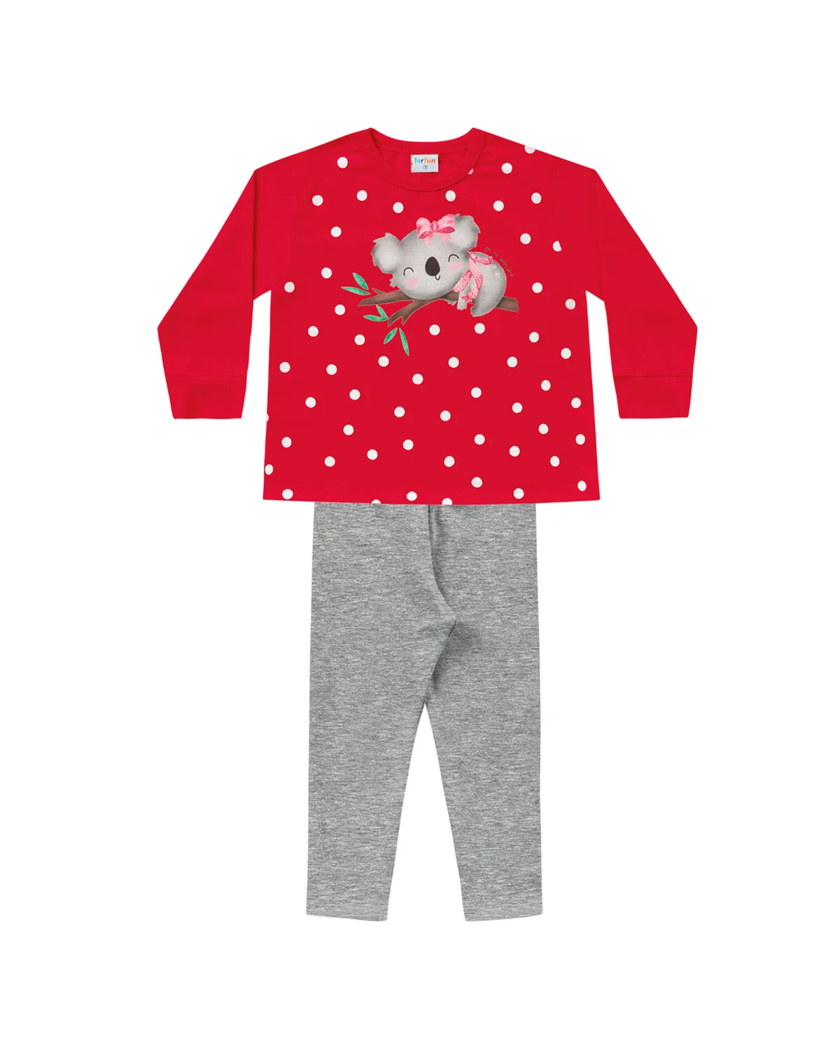 Fakini conjunto casaco/legging 10.22.01300 — VERMELHO/MESCLA (foto 1)