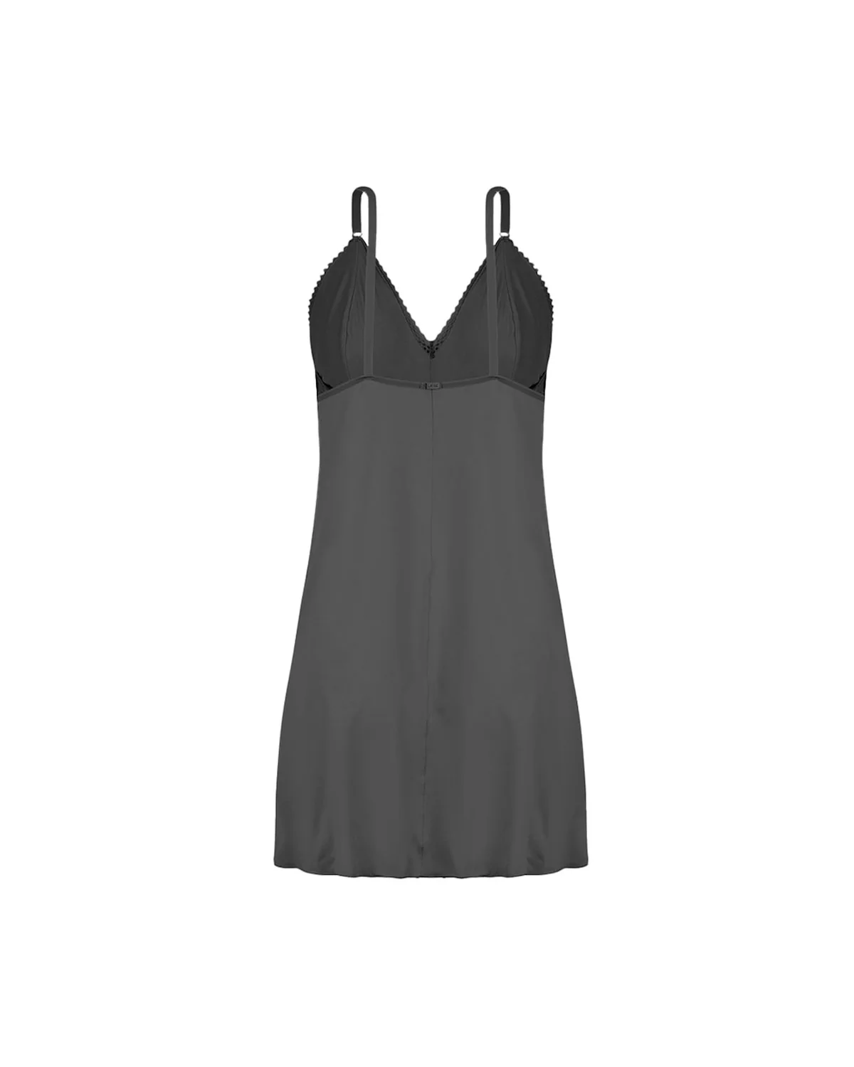 Liebe camisola curta microfibra e renda lace — PRETO (foto 5)