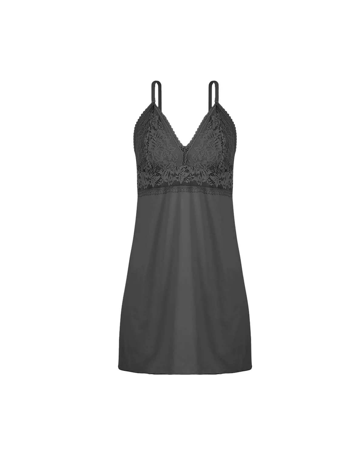 Liebe camisola curta microfibra e renda lace — PRETO (foto 4)