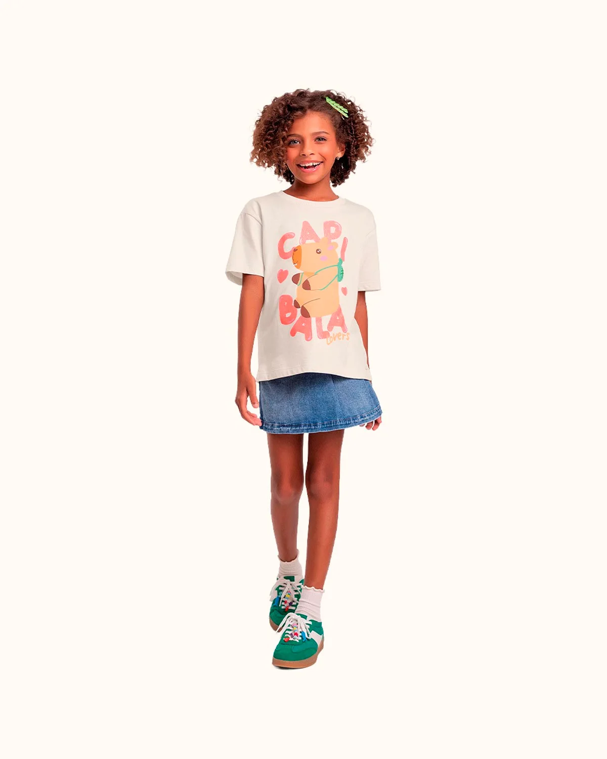 Fakini blusa infantil em malha feminina 10.25.03220 — BAUNILHA (foto 2)