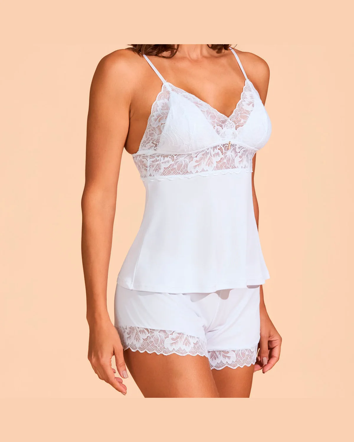 Recco babydoll com calecon microfibra e renda 18733 (foto 3)
