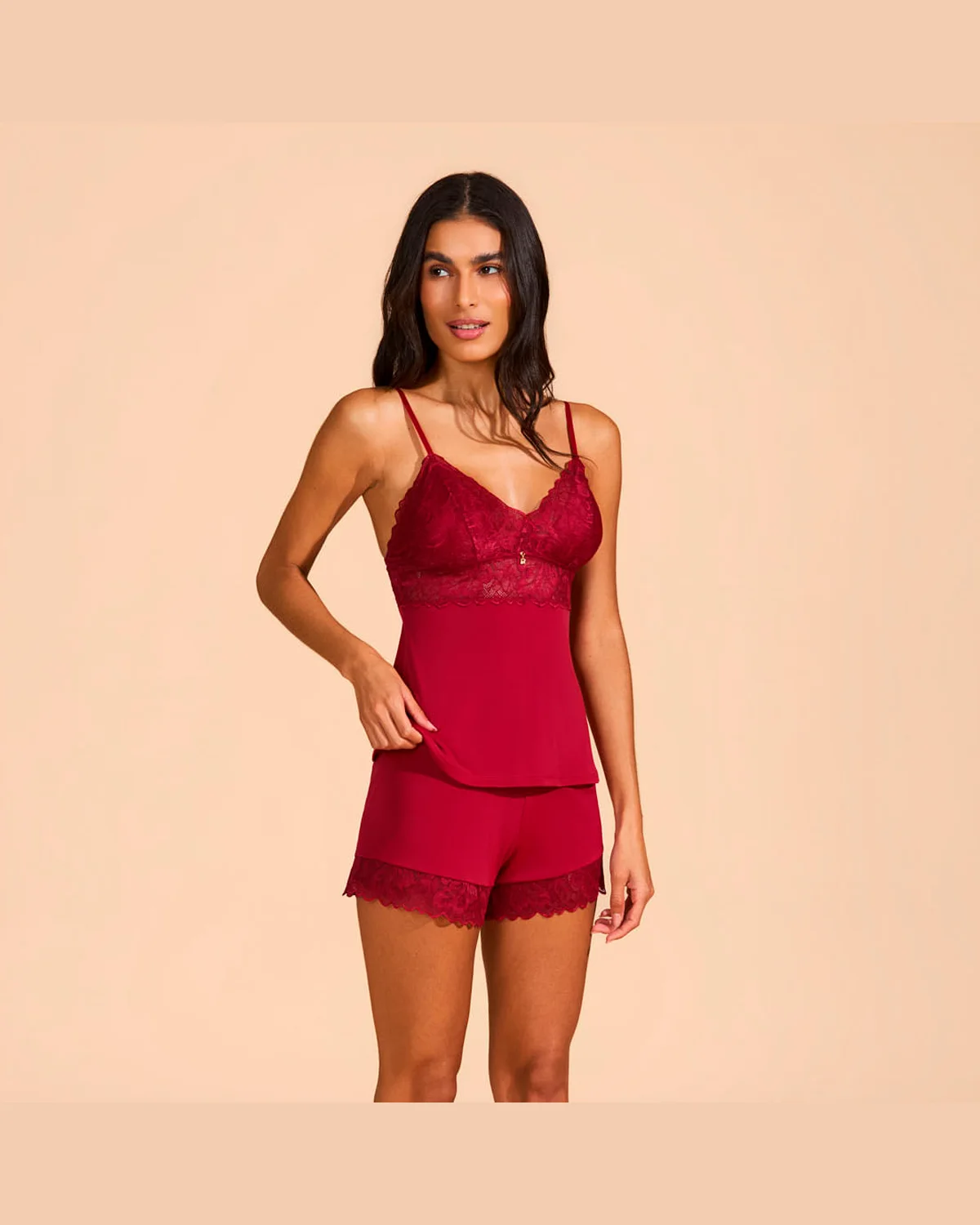 Recco babydoll com calecon microfibra e renda 18733 (foto 2)