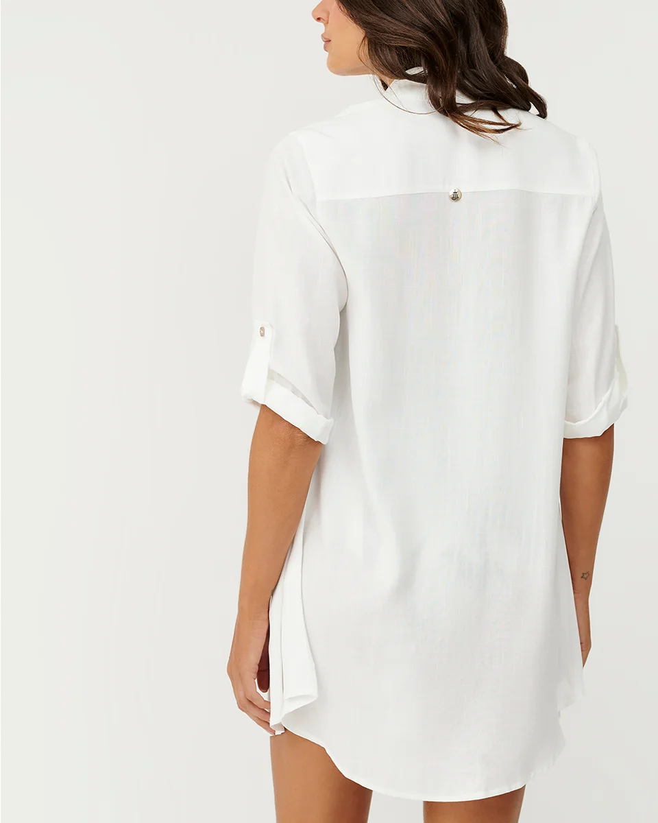 Belles beachwear chemise curta reflexo — OFF WHITE (foto 1)