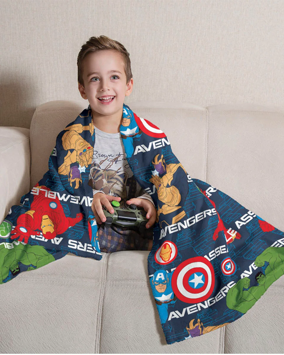 Lepper manta fleece de sofa super soft — AVENGERS MARINHO (foto 1)
