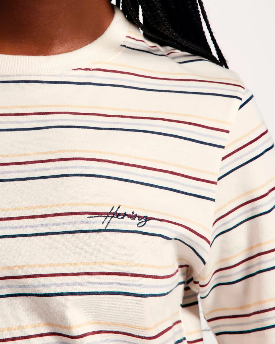 Hering camiseta feminina manga curta listrada — MULTICOLORIDO (foto 3)
