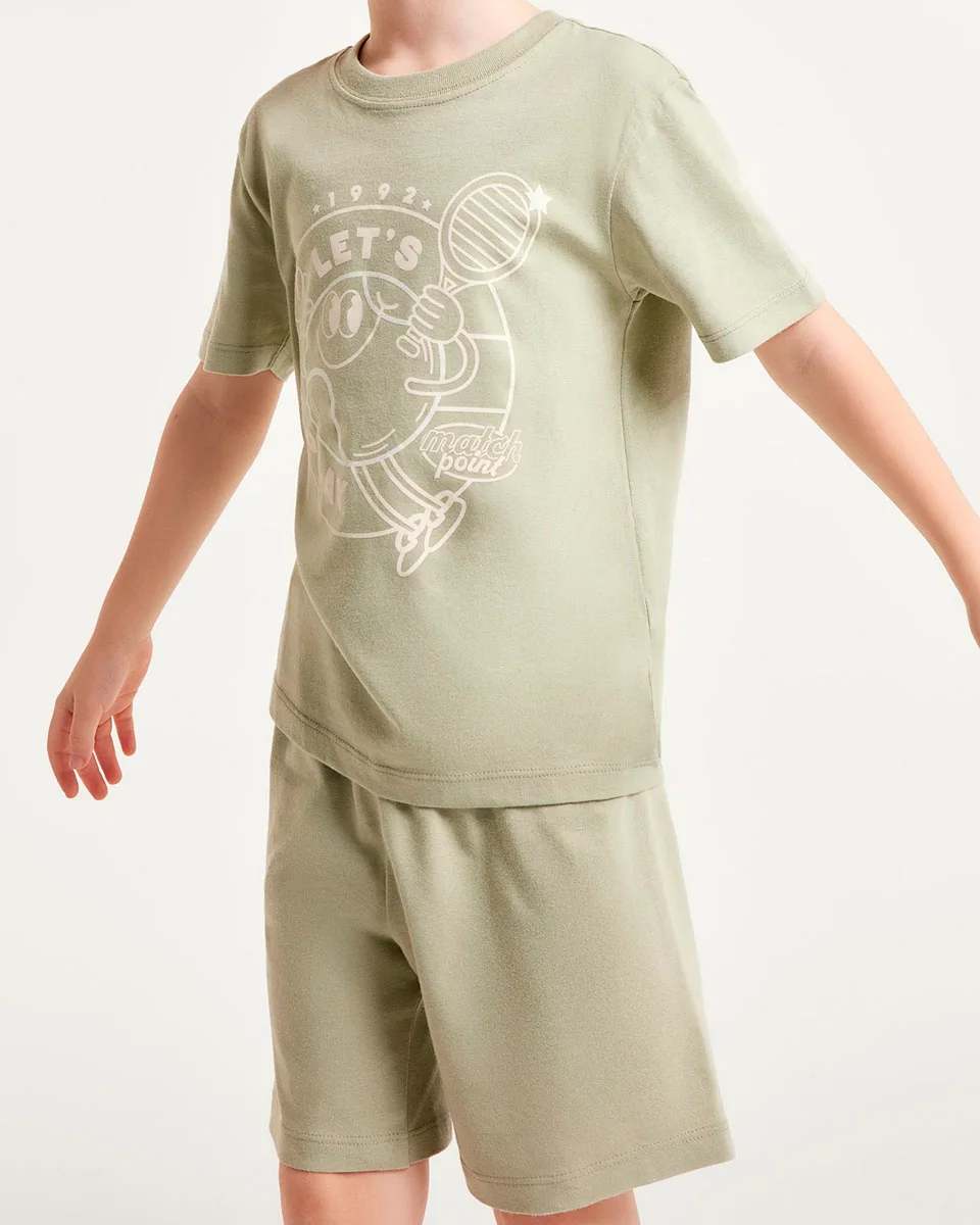 Hering pijama infantil menino curto com estampa 56dx — VERDE (foto 4)