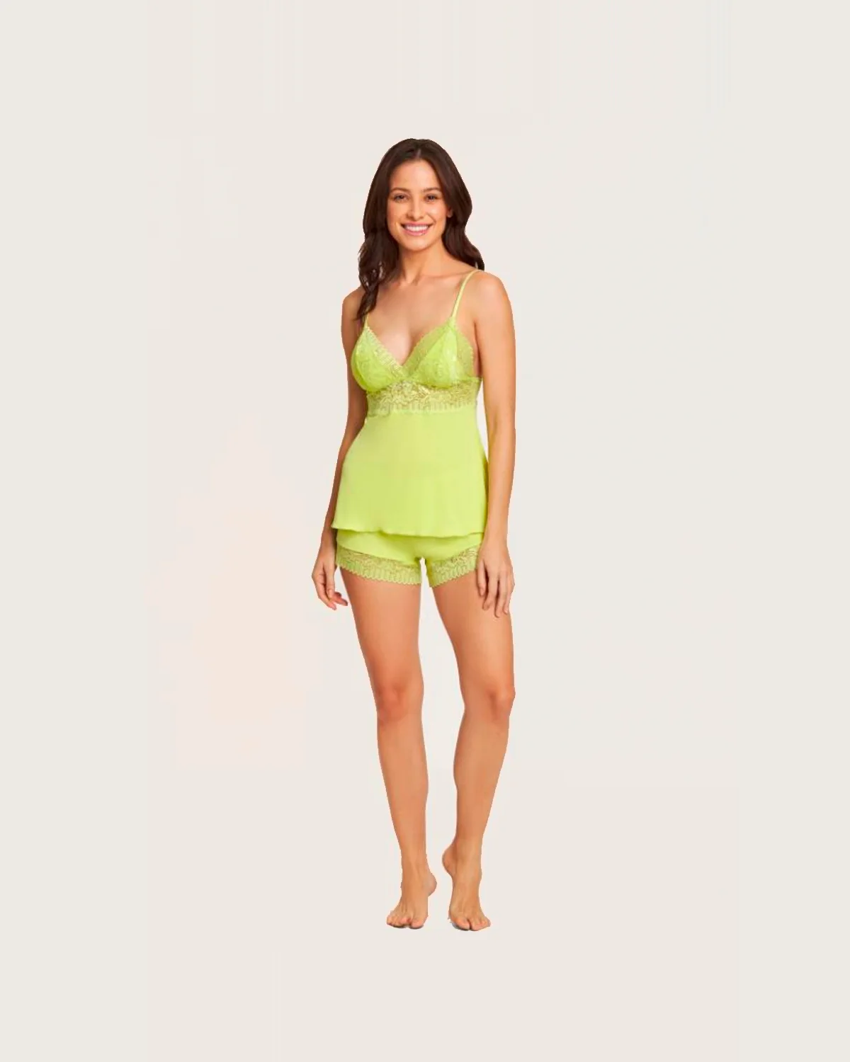 Recco babydoll microfibra c/ renda — VERDE JUICE (foto 4)