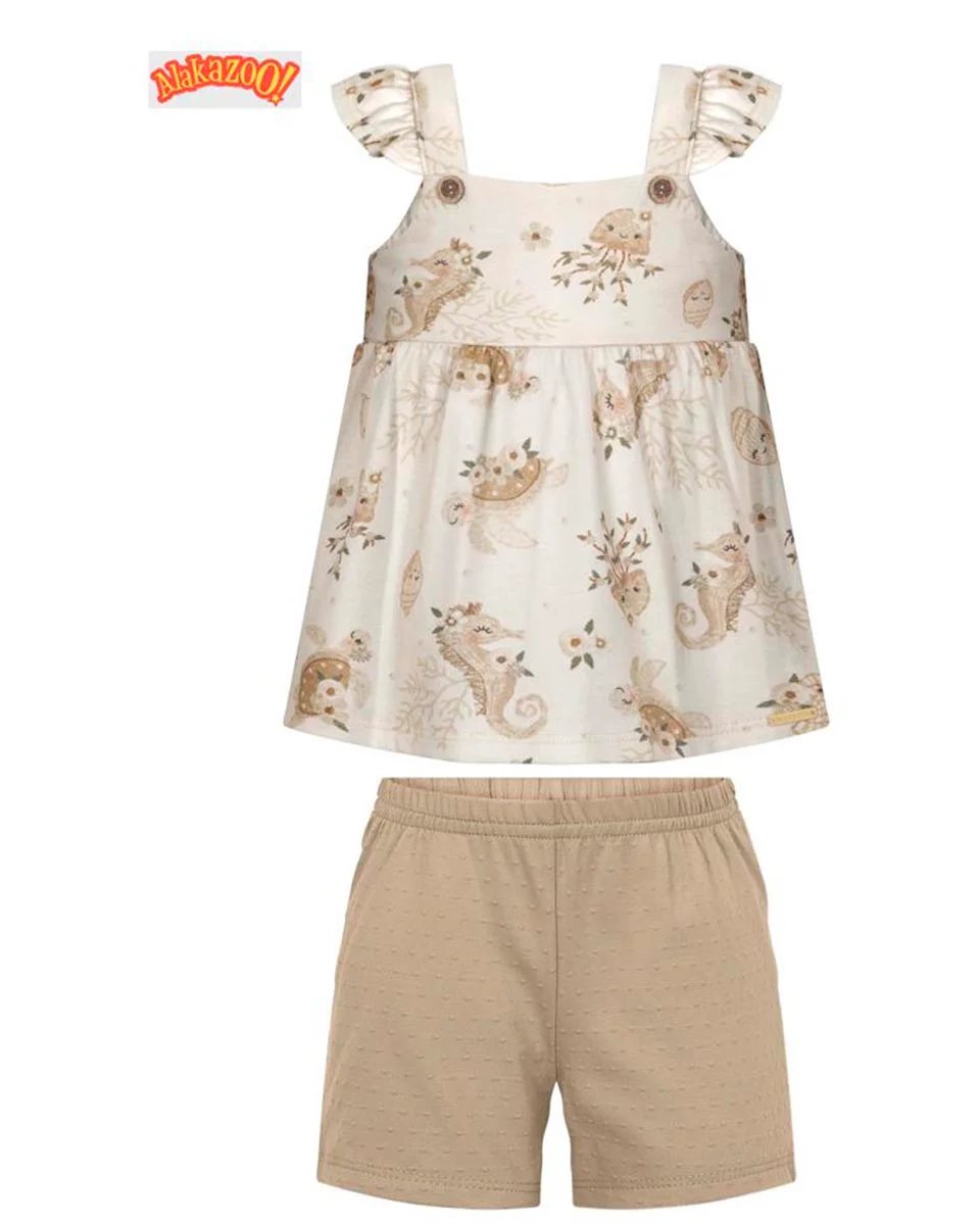 Alakazoo conjunto shorts a5207 — OCEAN BEGE (foto 1)
