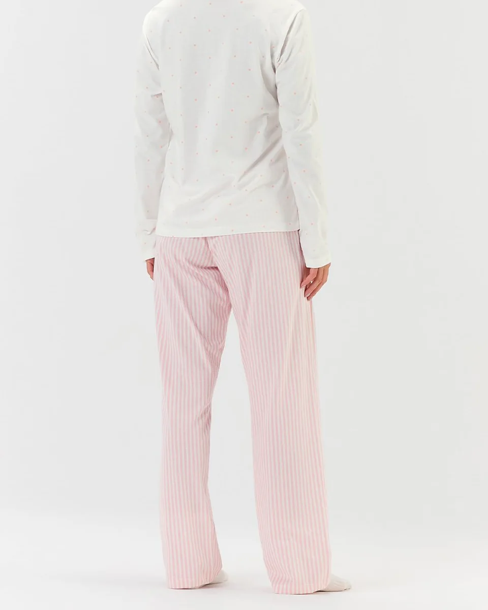 Cor com amor pijama feminino manga longa com calça 2011227 — OFF WHITE (foto 1)
