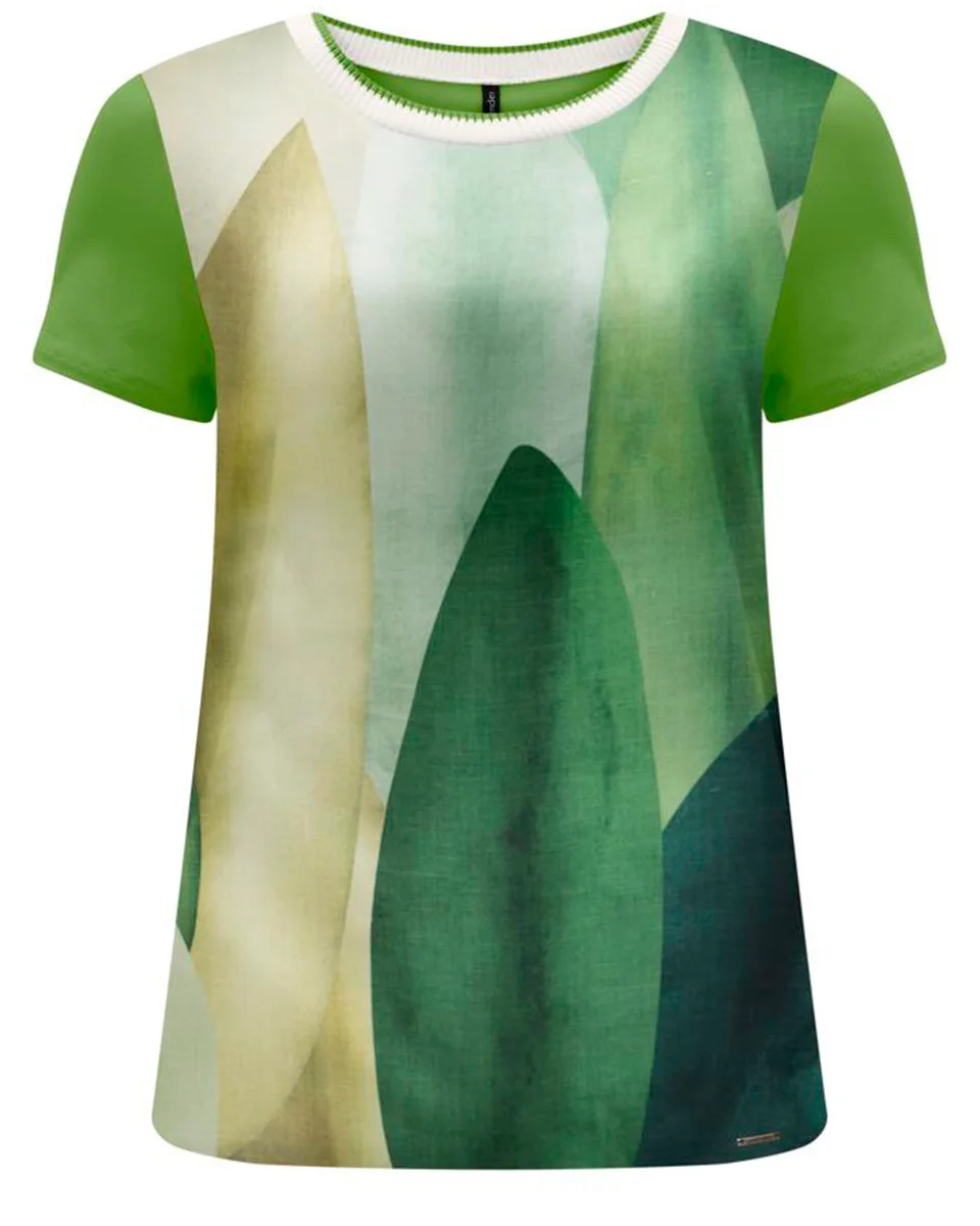 Lunender blusa tecido poly marocain c5054 — VERDE FLORA (foto 1)