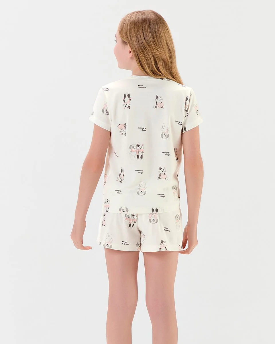 Cor com amor pijama feminino infantil com shorts 2050184 — OFF WHITE (foto 2)