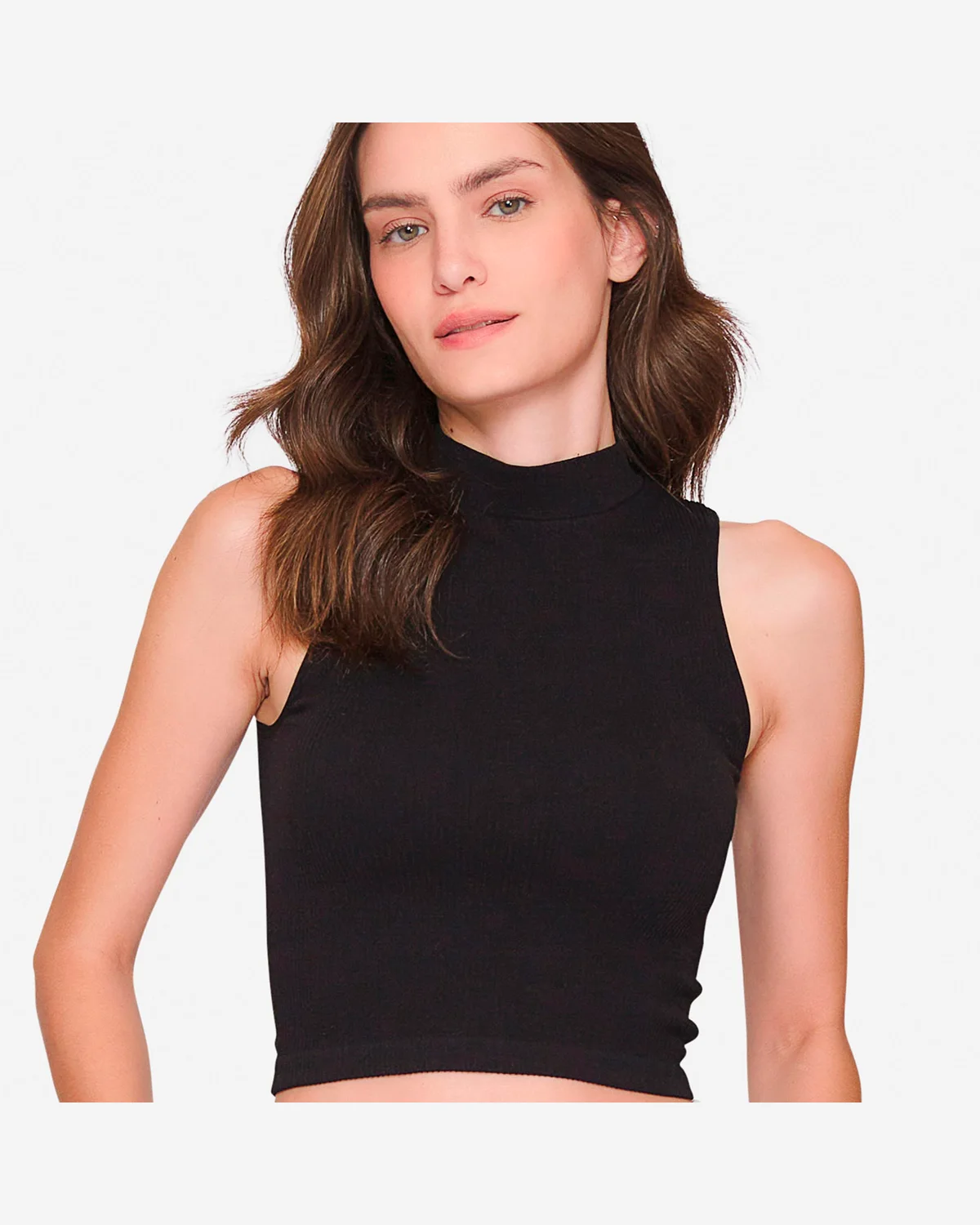 Lua luá regata gola alta seamless — PRETO (foto 1)
