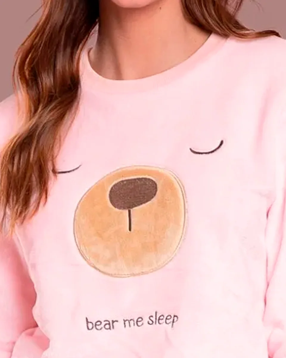 Lua luá pijama fleece bear me sleep — ROSA (foto 2)