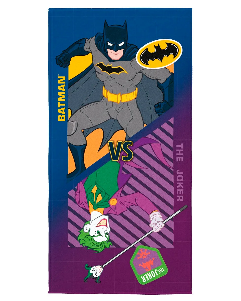 Lepper toalha aveludada transfer estampada infantil batman — BATMAN/CORINGA (foto 1)