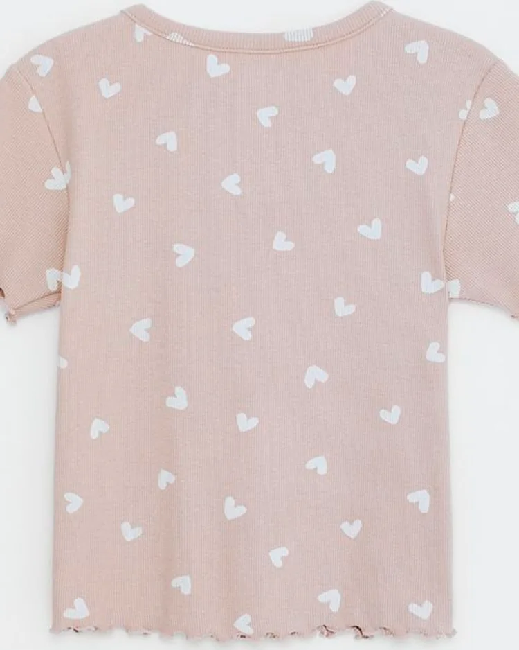 Hering blusa infantil menina manga curta em ribana estampada 5d1m (foto 9)