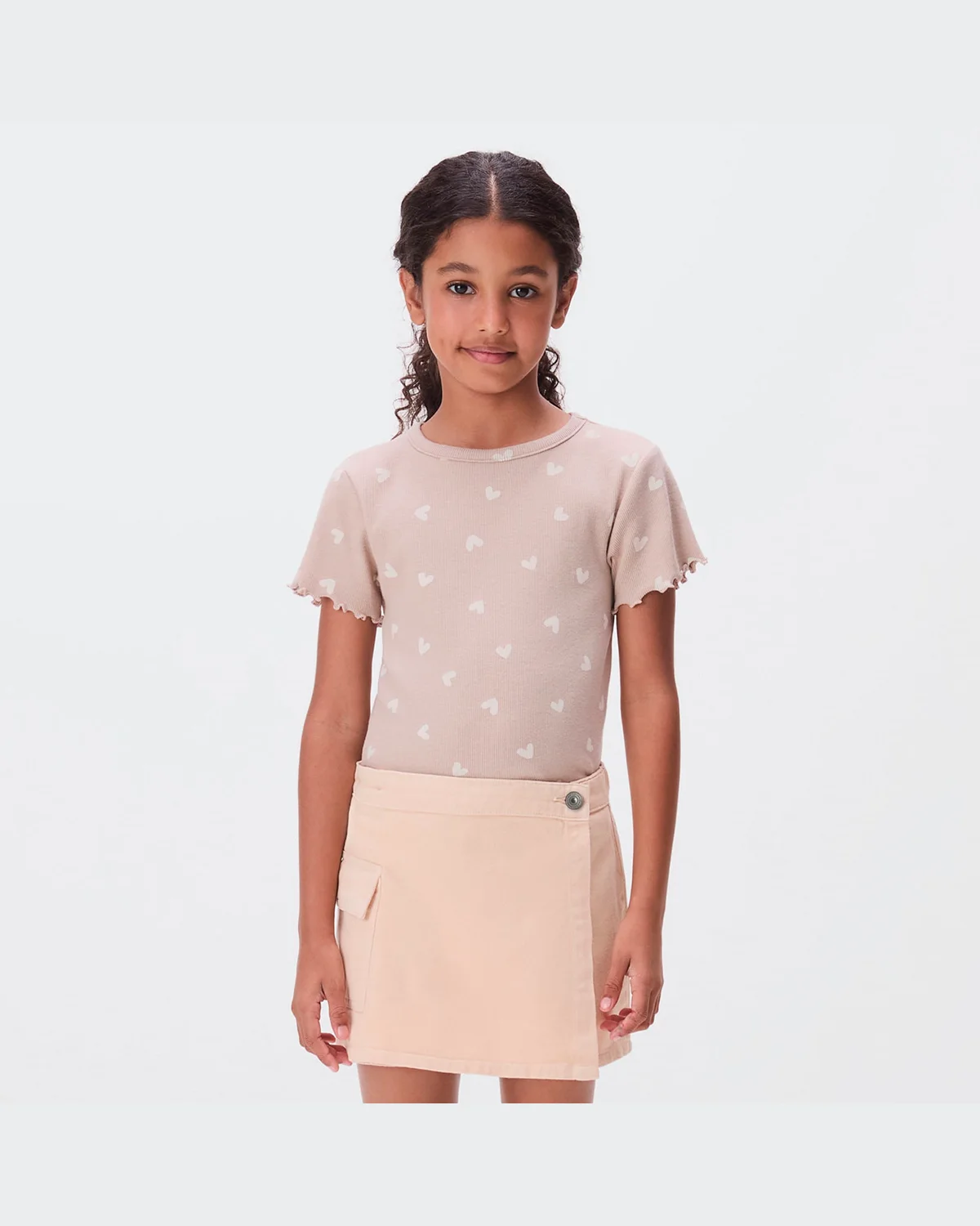 Hering blusa infantil menina manga curta em ribana estampada 5d1m (foto 1)
