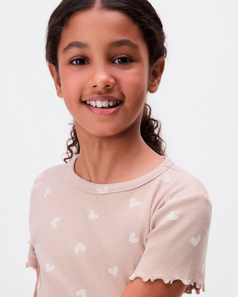 Hering blusa infantil menina manga curta em ribana estampada 5d1m (foto 7)