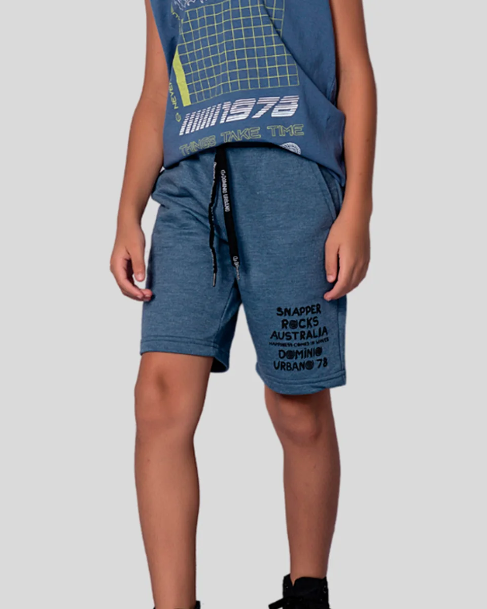 Dominio urbano bermuda juv moletom pa 215 c/ est 36172 — AZUL (foto 1)