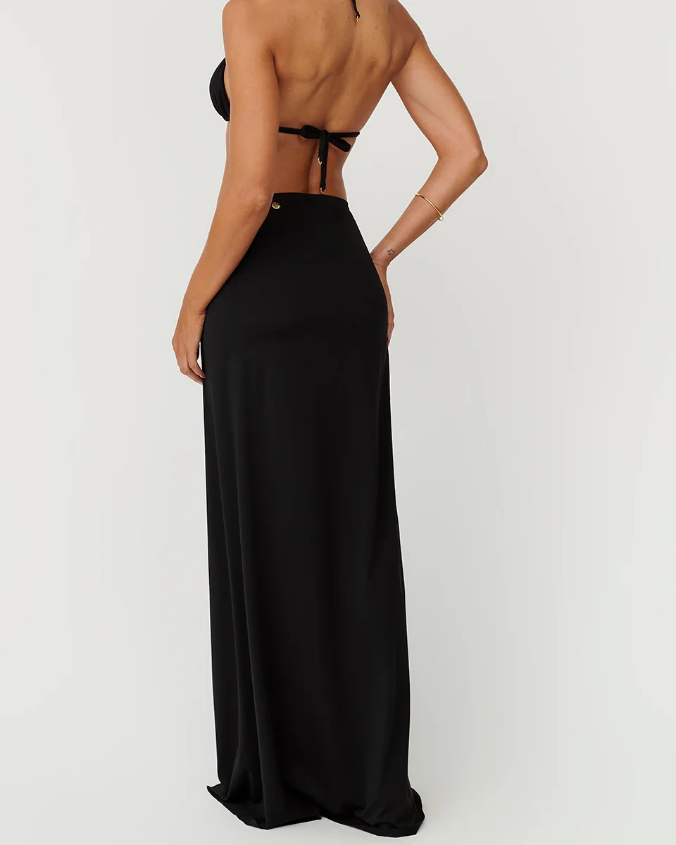 Belles beachwear saia longa em luna origem — PRETO (foto 3)