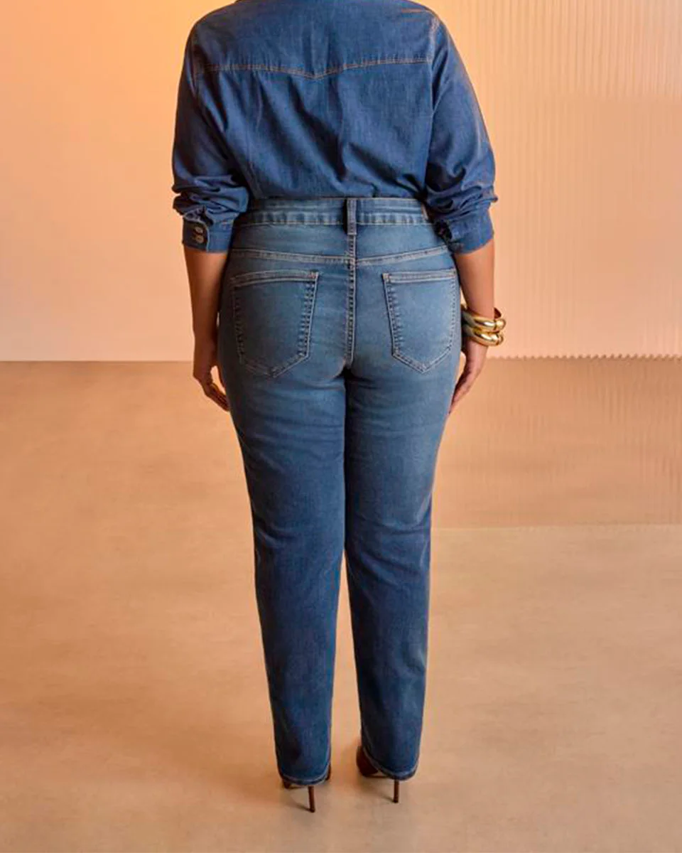 Lunender calca com elastano j6750 — JEANS MEDIO (foto 2)