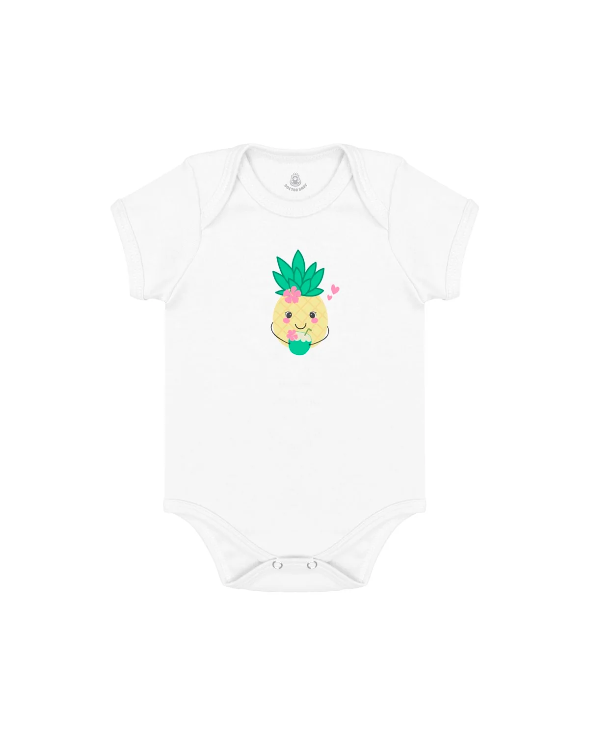 Doctor baby body manga curta abacaxi — BRANCO (foto 1)