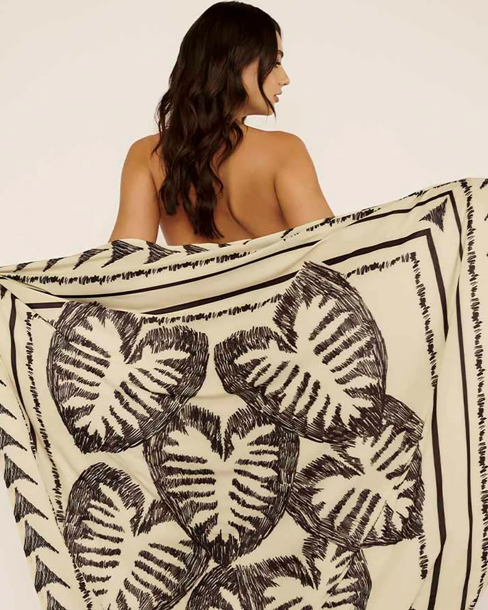 Belles beachwear canga pareo foliage — ESTAMPA VINCE (foto 2)