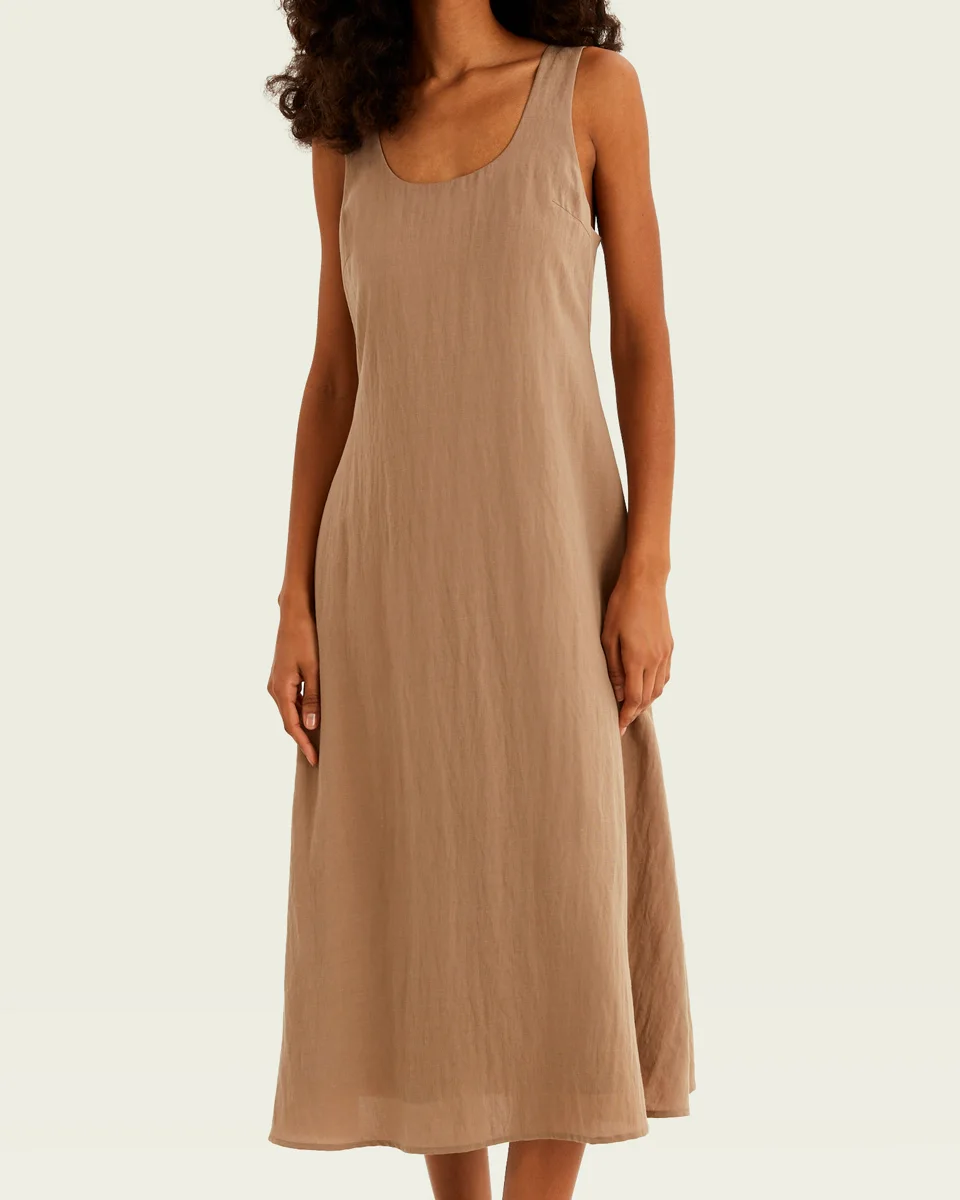 Hering vestido midi feminino k6uz — CAQUI (foto 2)