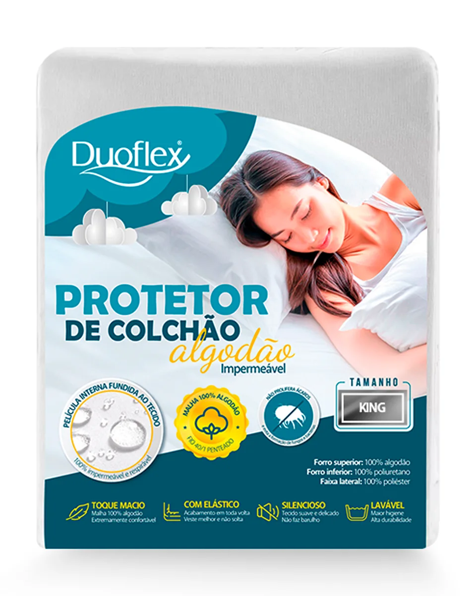 Duoflex protetor de colchao algodao impermeavel — BRANCO (foto 1)