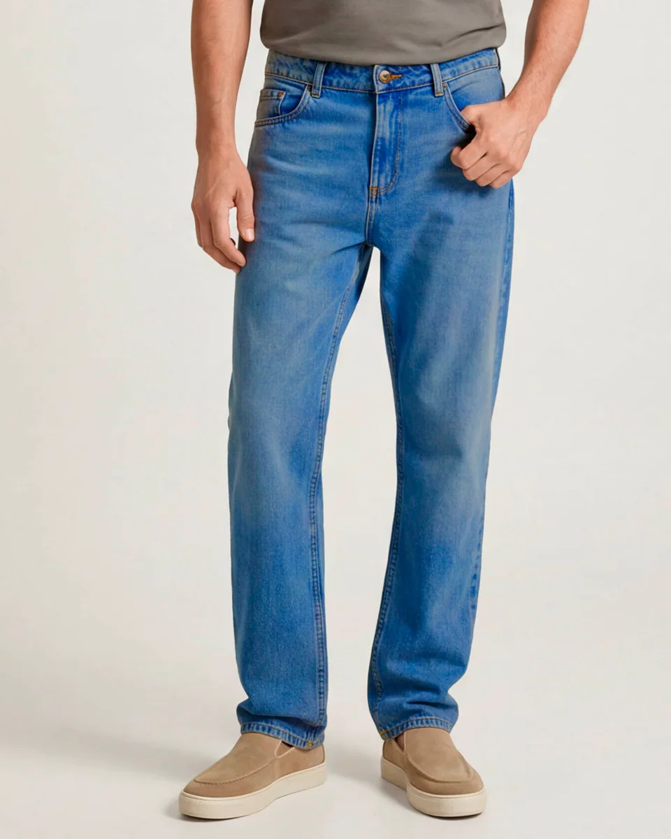 Hering calca basica masculina reta h1wn — JEANS CLARO (foto 2)