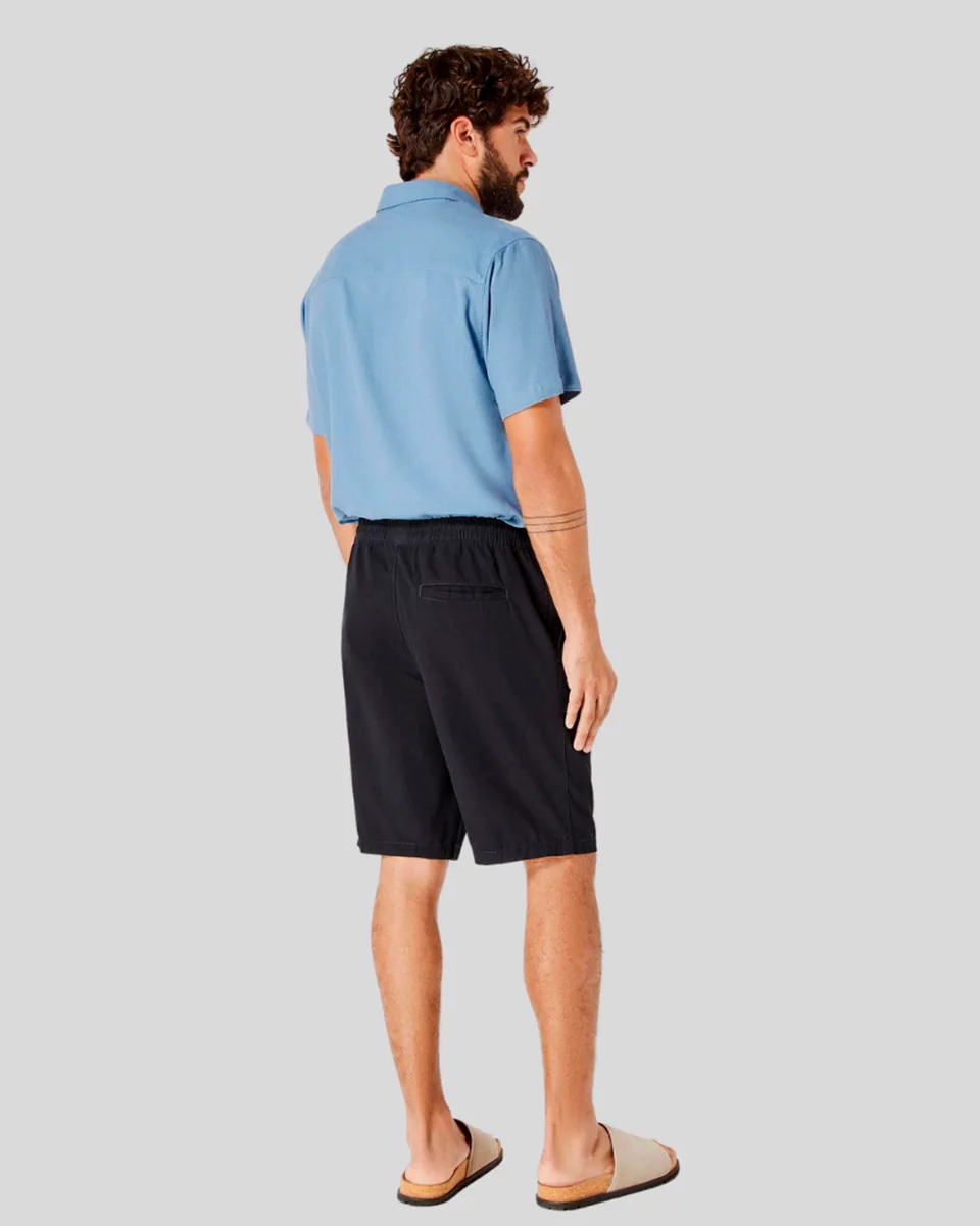 Hering bermuda basica masculina reta em sarja h4fa — PRETO (foto 2)