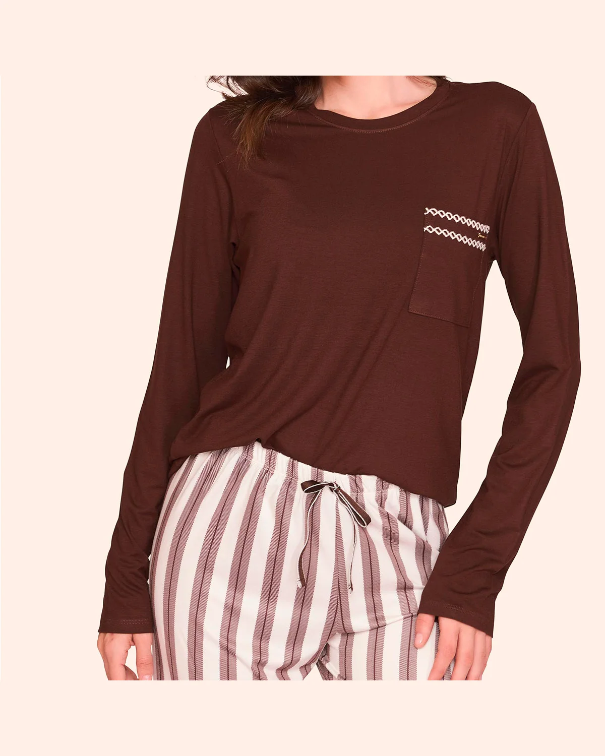 Lua luá pijama comfort chic harmony — MARROM (foto 2)