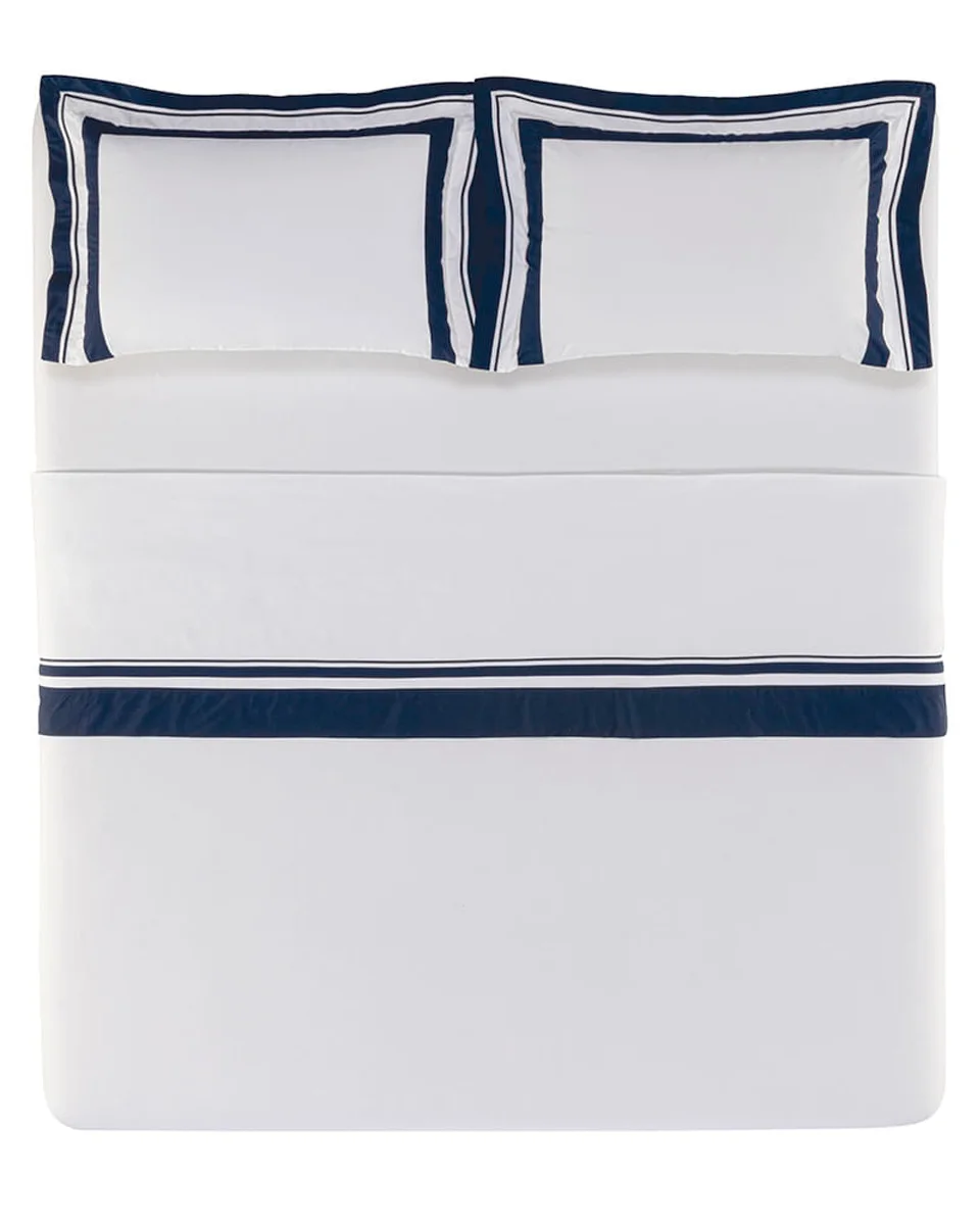 Trussardi jogo de cama san lorenzo — BRANCO/MARINHO (foto 2)