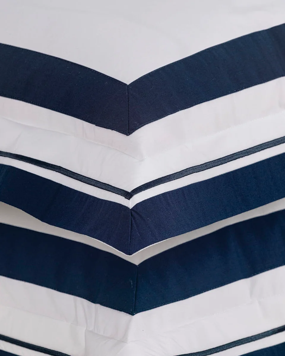 Trussardi jogo de cama san lorenzo — BRANCO/MARINHO (foto 3)
