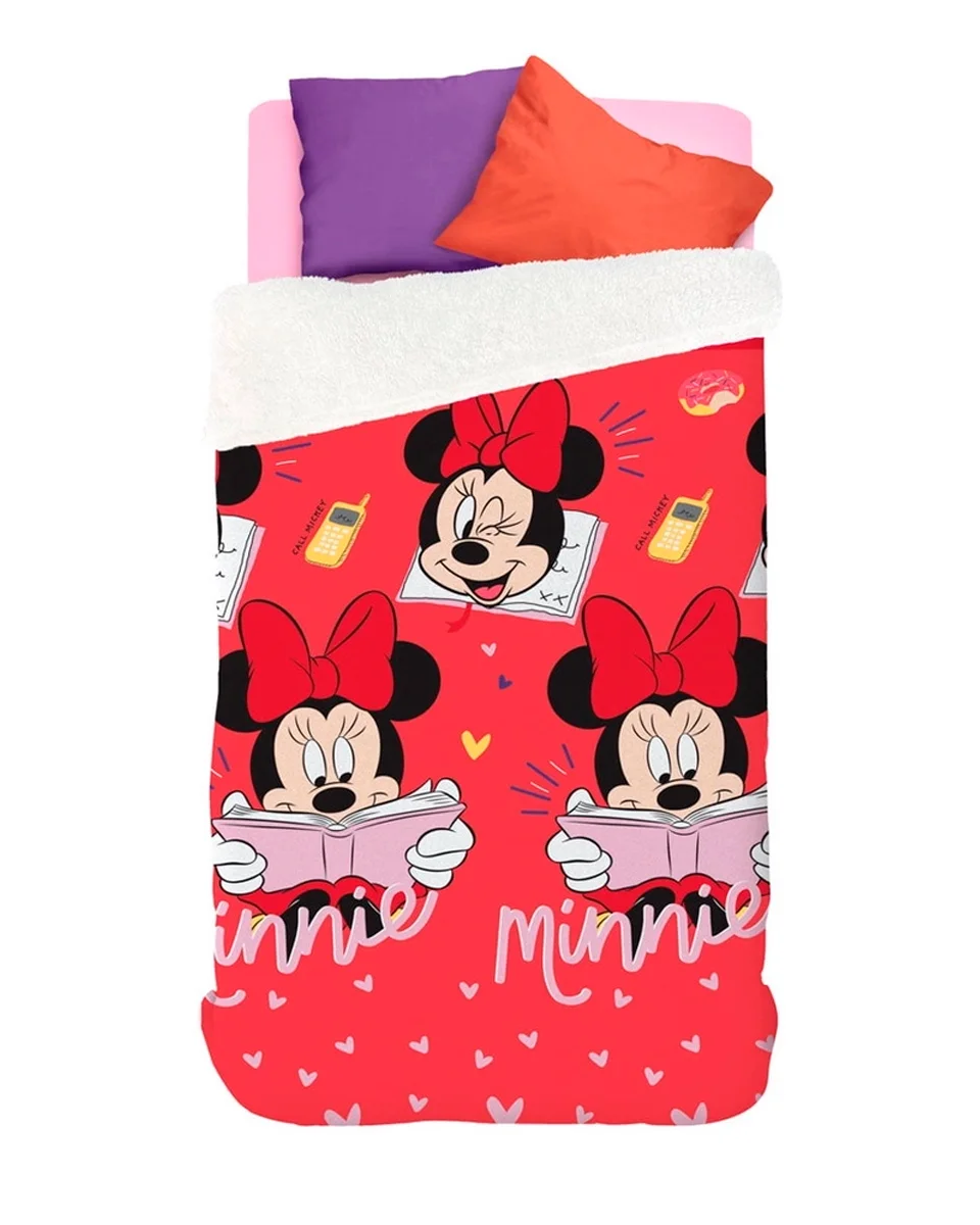 Lepper coberdrom fleece dupla face borda sherpa estampado — MINNIE VERMELHO (foto 1)