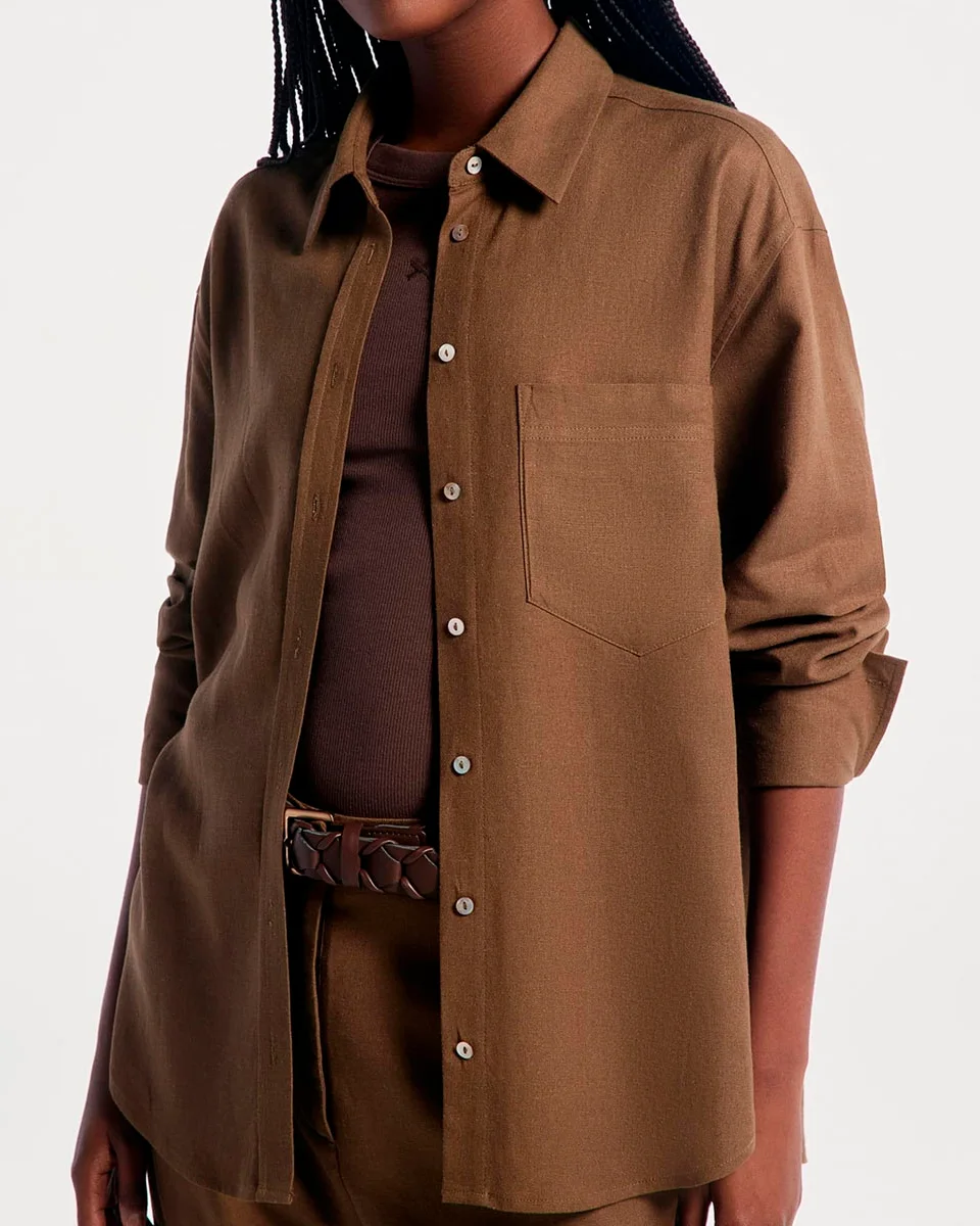 Hering camisa feminina manga longa oversized k6bv — VERDE (foto 2)