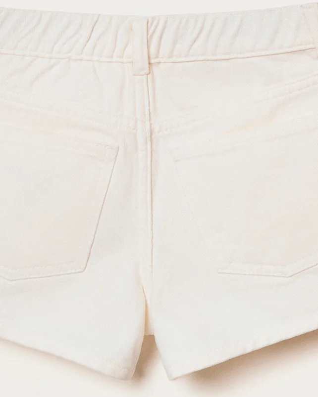 Hering shorts infantil menina barra desfiada em sarja cauf — OFF WHITE (foto 2)