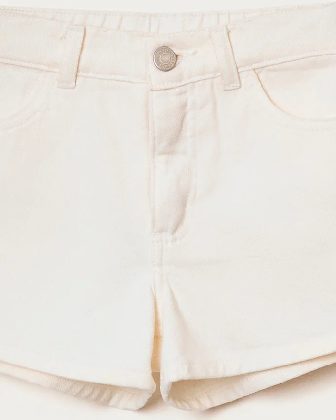 Hering shorts infantil menina barra desfiada em sarja cauf — OFF WHITE (foto 1)