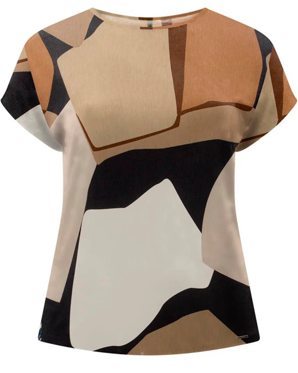 Lunender blusa malha viscose com elastano manga curta c8141 (foto 1)