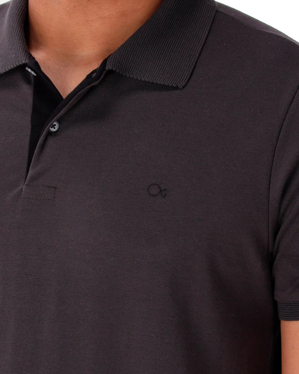 Ogochi camisa polo manga curta slim casual piquet (foto 5)