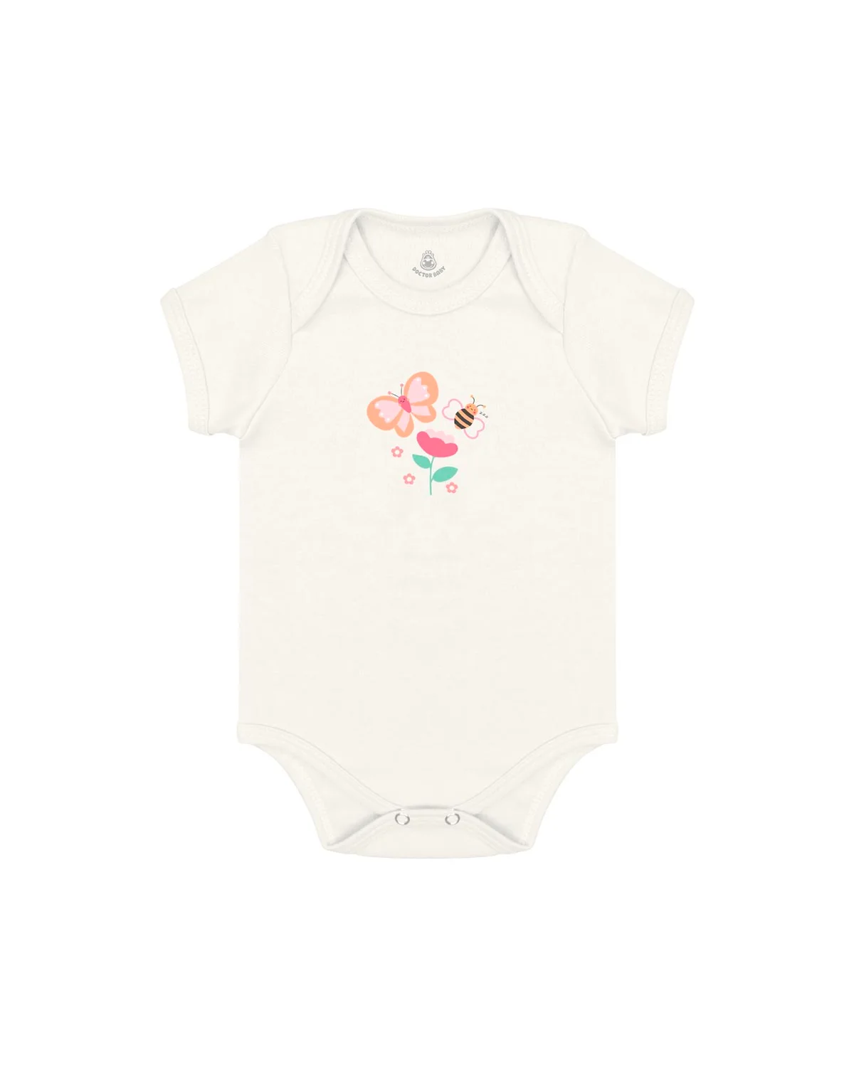 Doctor baby body manga curta feminino borboletas — OFF WHITE (foto 1)