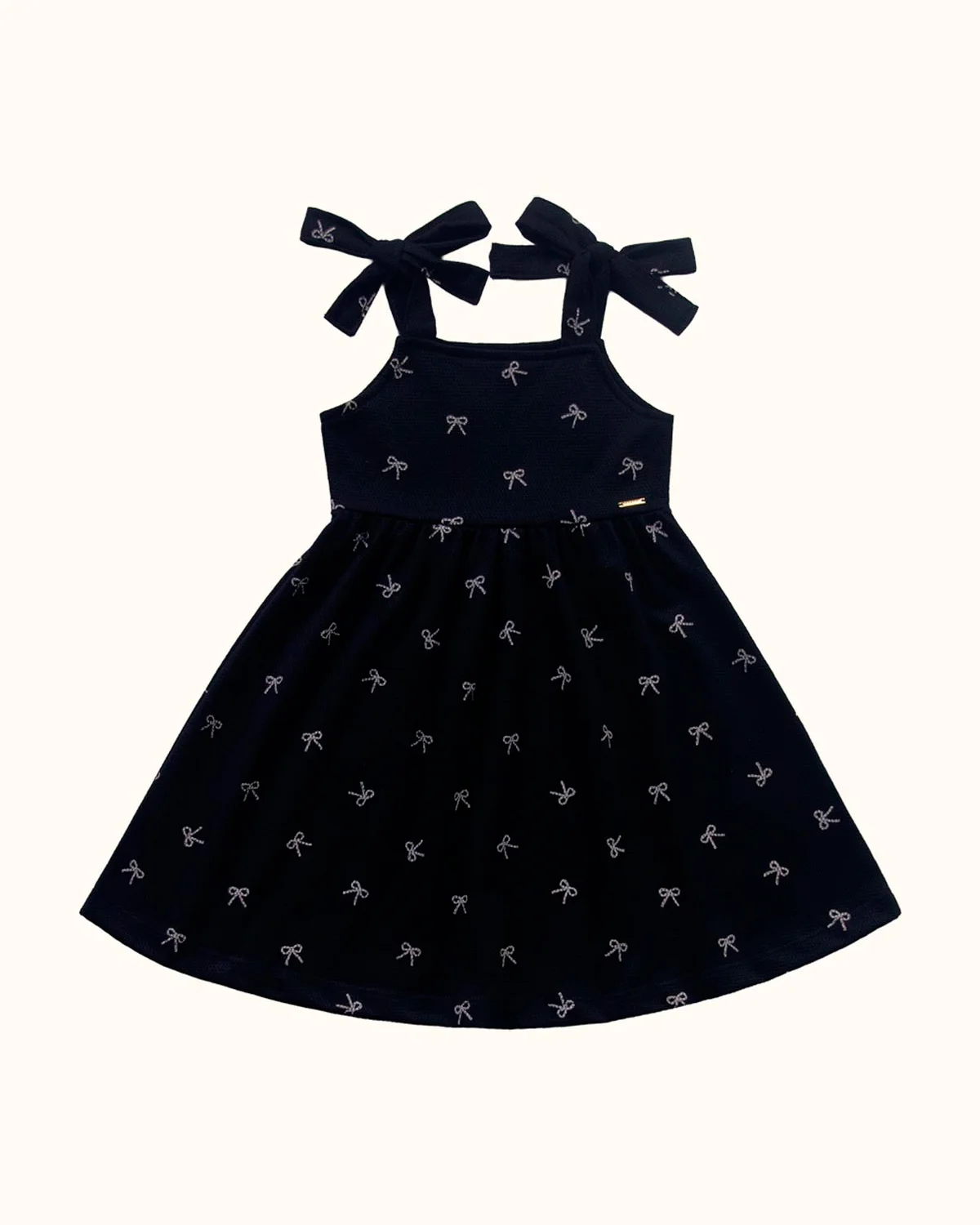 Fakini vestido infantil em malha feminino — PRETO (foto 1)