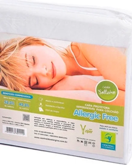 Alergic free capa protetora impermeavel para colchao com ziper — BRANCO (foto 1)