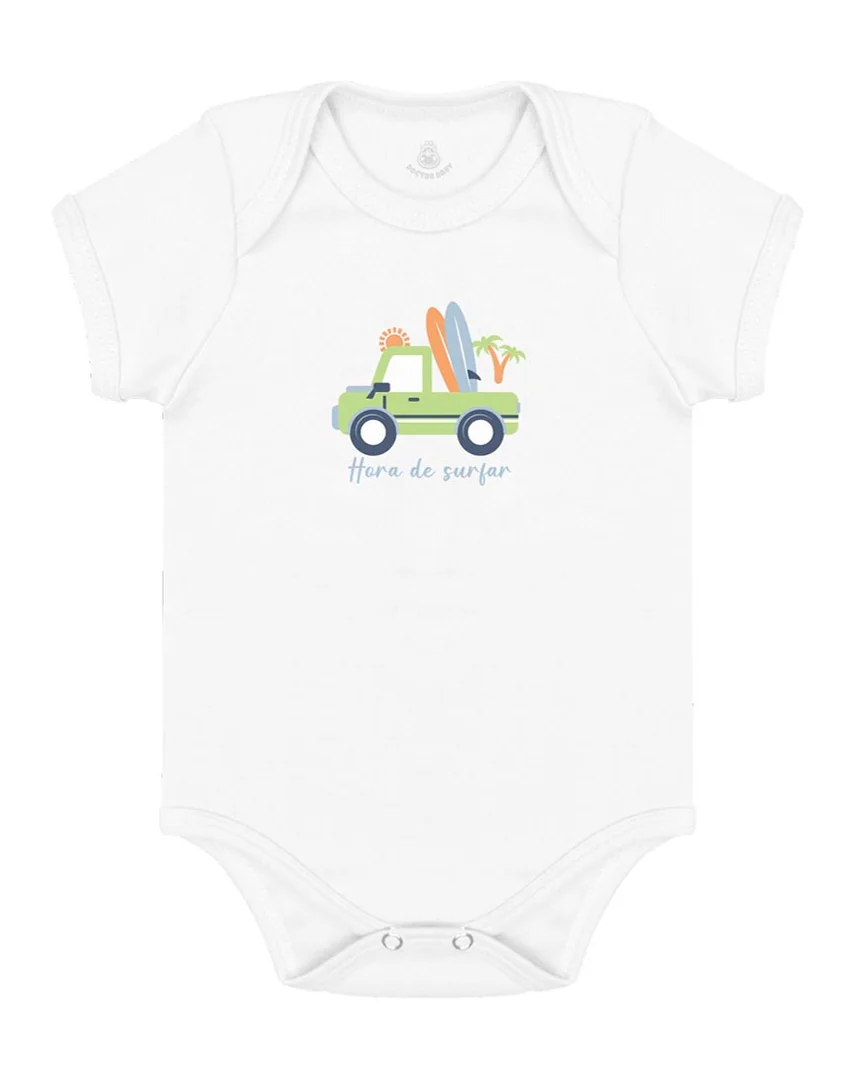 Doctor baby body manga curta hora de surfar — BRANCO (foto 1)
