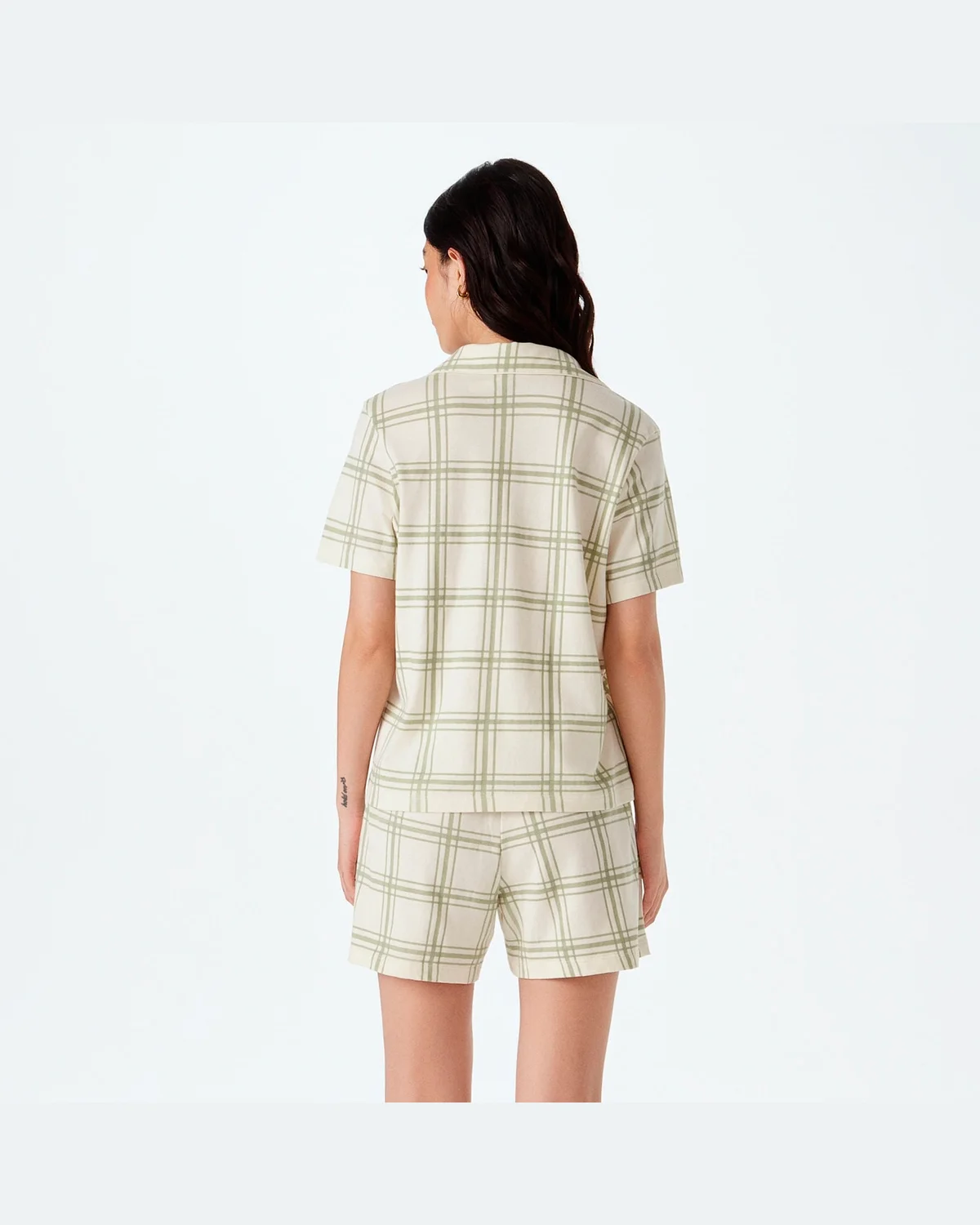 Hering pijama curto feminino americano estampado 7cdz — XADREZ VERDE (foto 3)