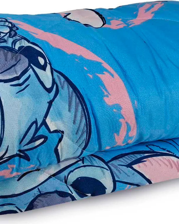 Lepper edredom dupla face microfibra estampado stitch — ROSA (foto 2)