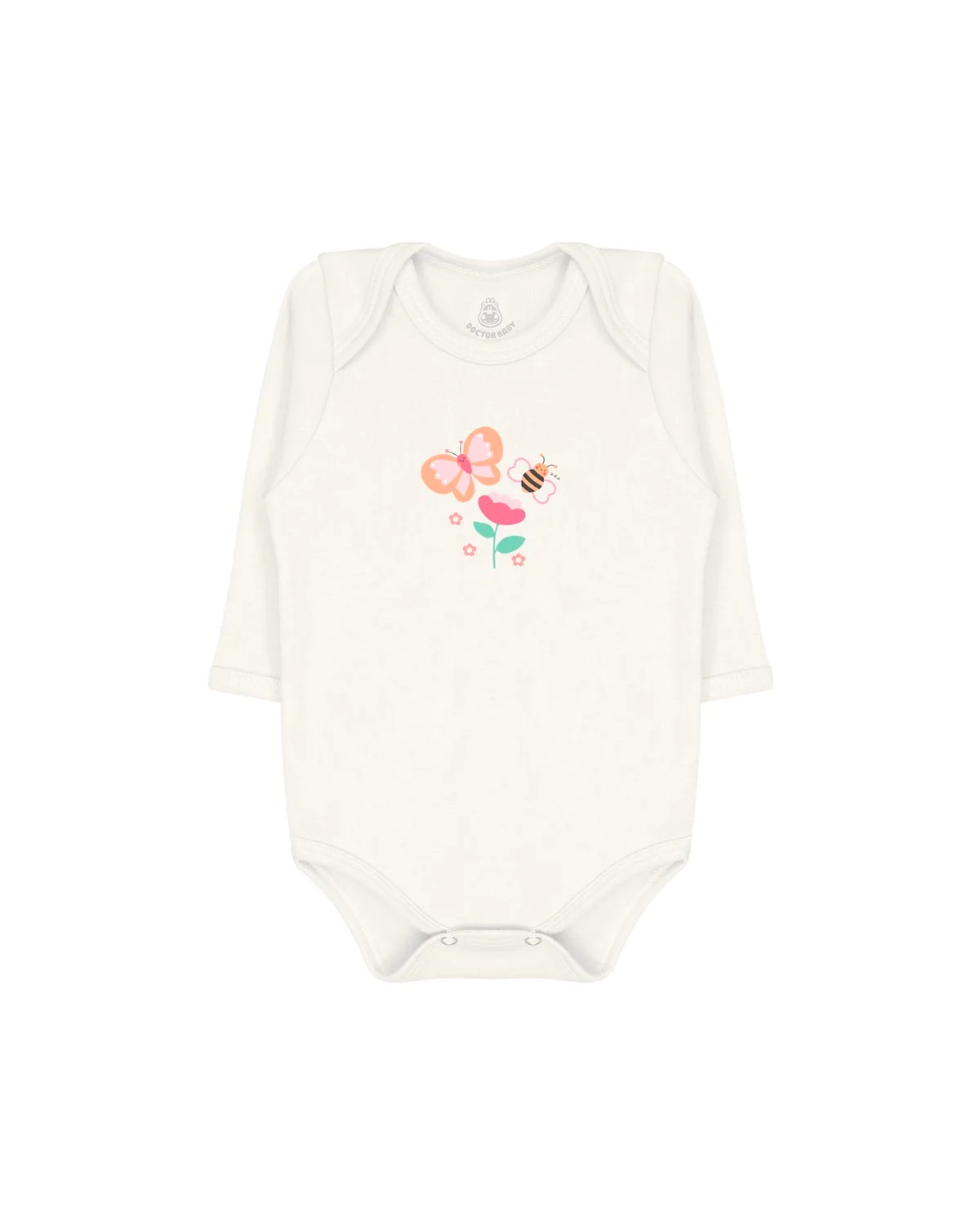 Doctor baby body manga longa feminino borboletas — OFF WHITE (foto 1)