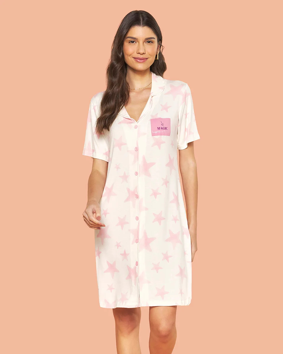 Sensare camisola magic feminino adulto 120103 — ROSA/OFF WHITE (foto 1)